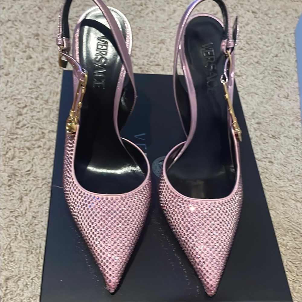 Versace Pink Slingback Heels